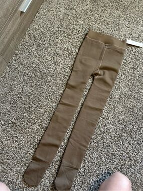 Women’s Brown Footed Fleece Tights
